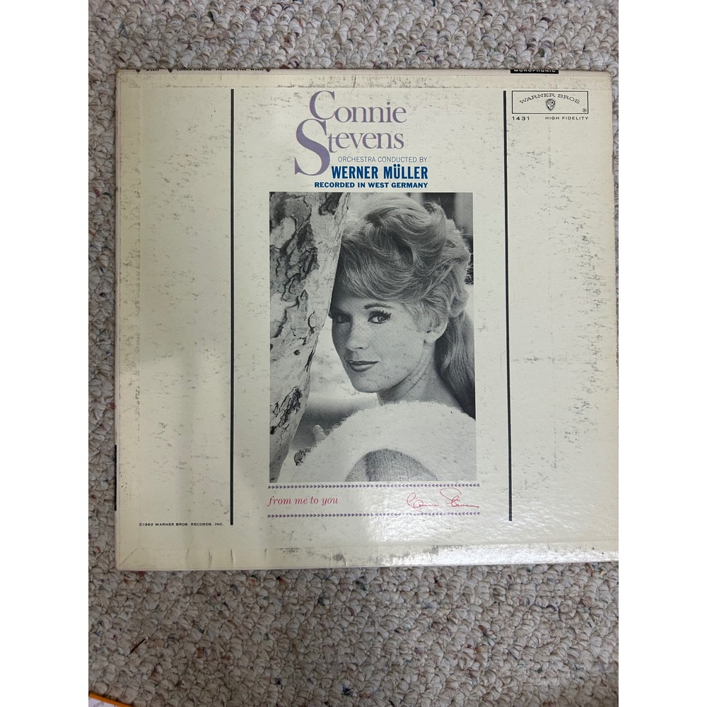 Connie Stevens From Me To You Vinyl LP 1962 Warner Bros W 1431 Mono Record